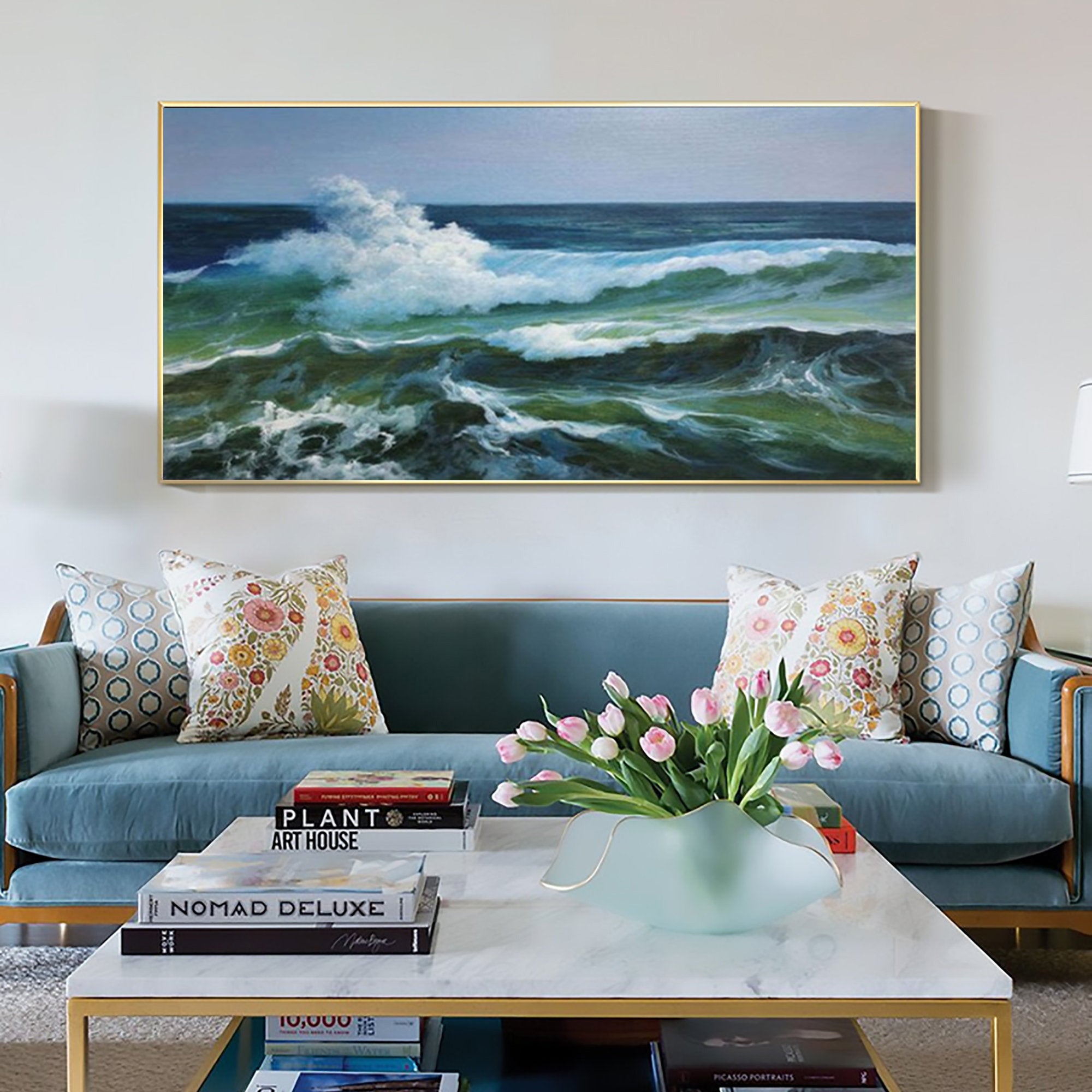 Homeproglobal Hyperrealism Wall Art | Ocean  Coastal Oil Painting #HLP1004