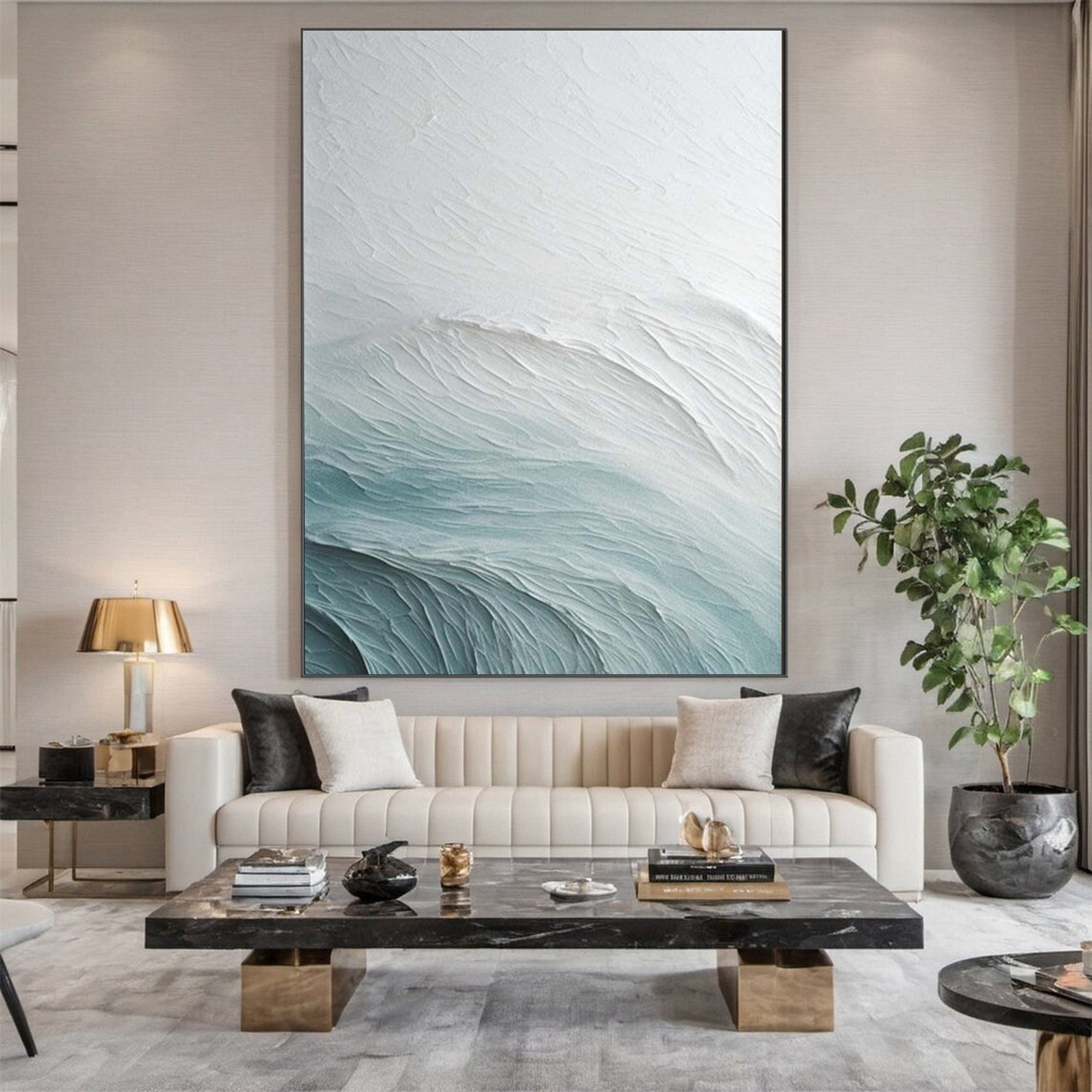 Textured Abstract Wave Wall Art for Modern Dining Room and Living Room #SG235