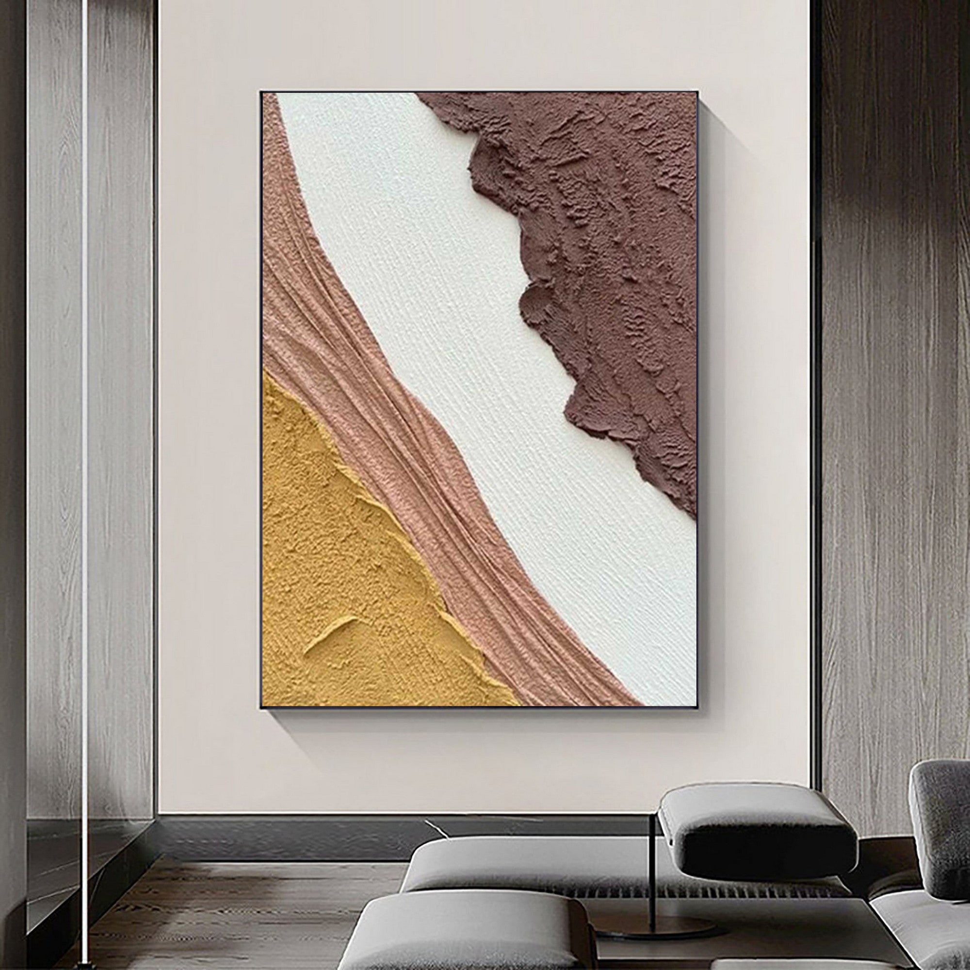 Abstract Textured Vertical Wall Art for Modern Home Decor by Homeproglobal #SG192