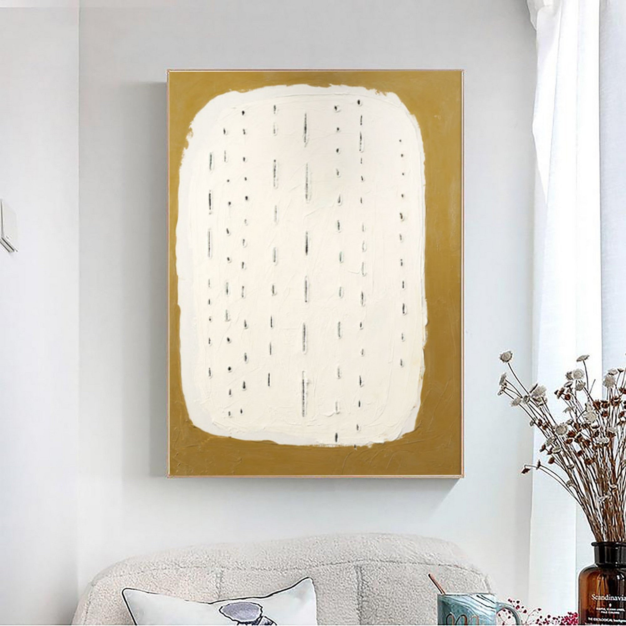 Textured Plaster Wall Art with Abstract Design for Contemporary Home Decor #SG069