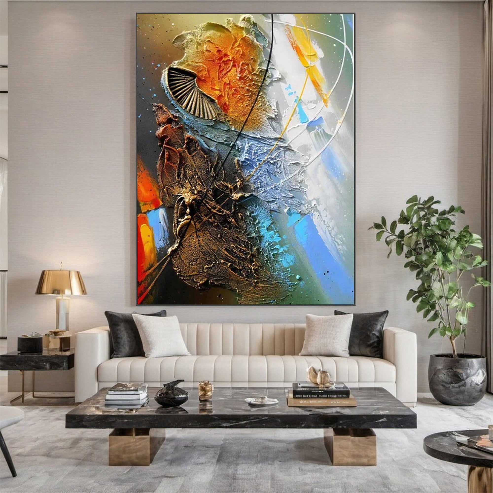 Colorful Textured Wall Art for Modern Living Room Decor #CA023