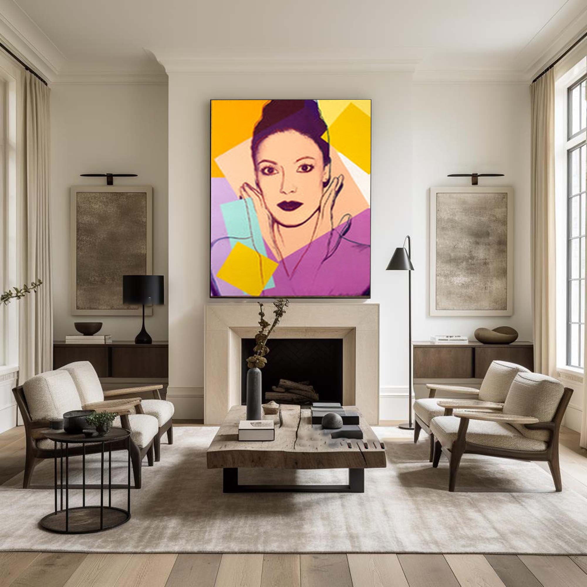 Pop Art Inspired Vibrant Geometric Portrait for Stylish Home Decor #AW19