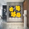 Bold Yellow Floral Pop Art Canvas for Modern Home Decor #AWP102