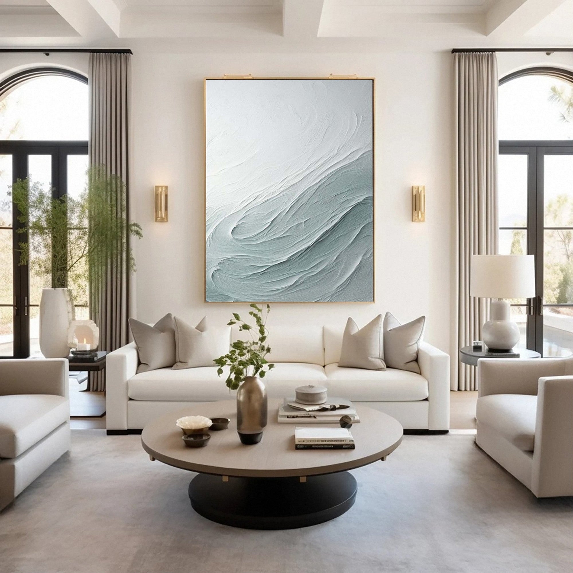 Textured Abstract Wave Wall Art for Modern Dining Room and Living Room #SG236
