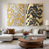 Homeproglobal Abstract Metal Wall Art with Textured Finish for Modern Living Room #SG010