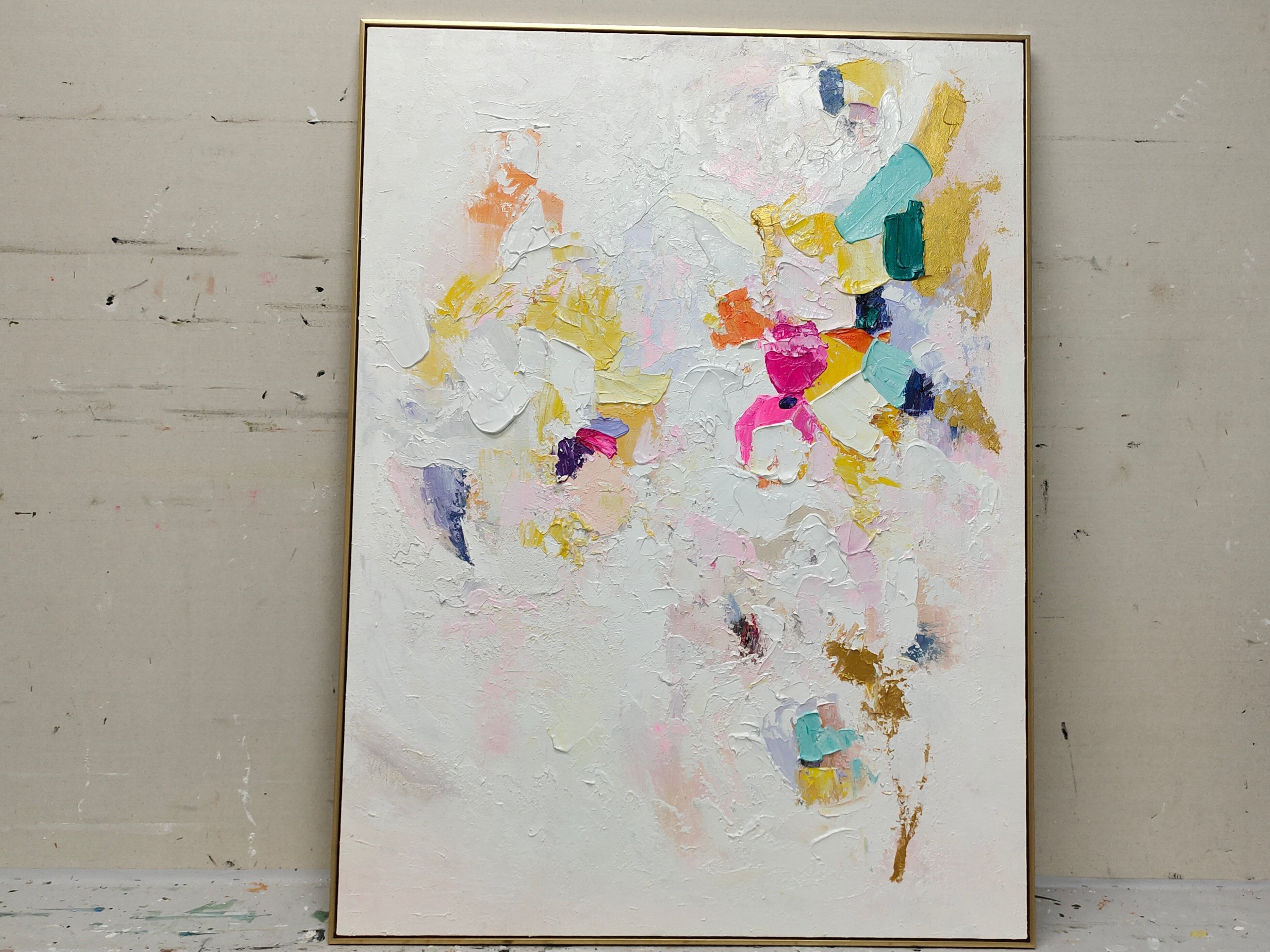 Colorful Floral Abstract Textured Wall Art for Modern Living Spaces #SG182