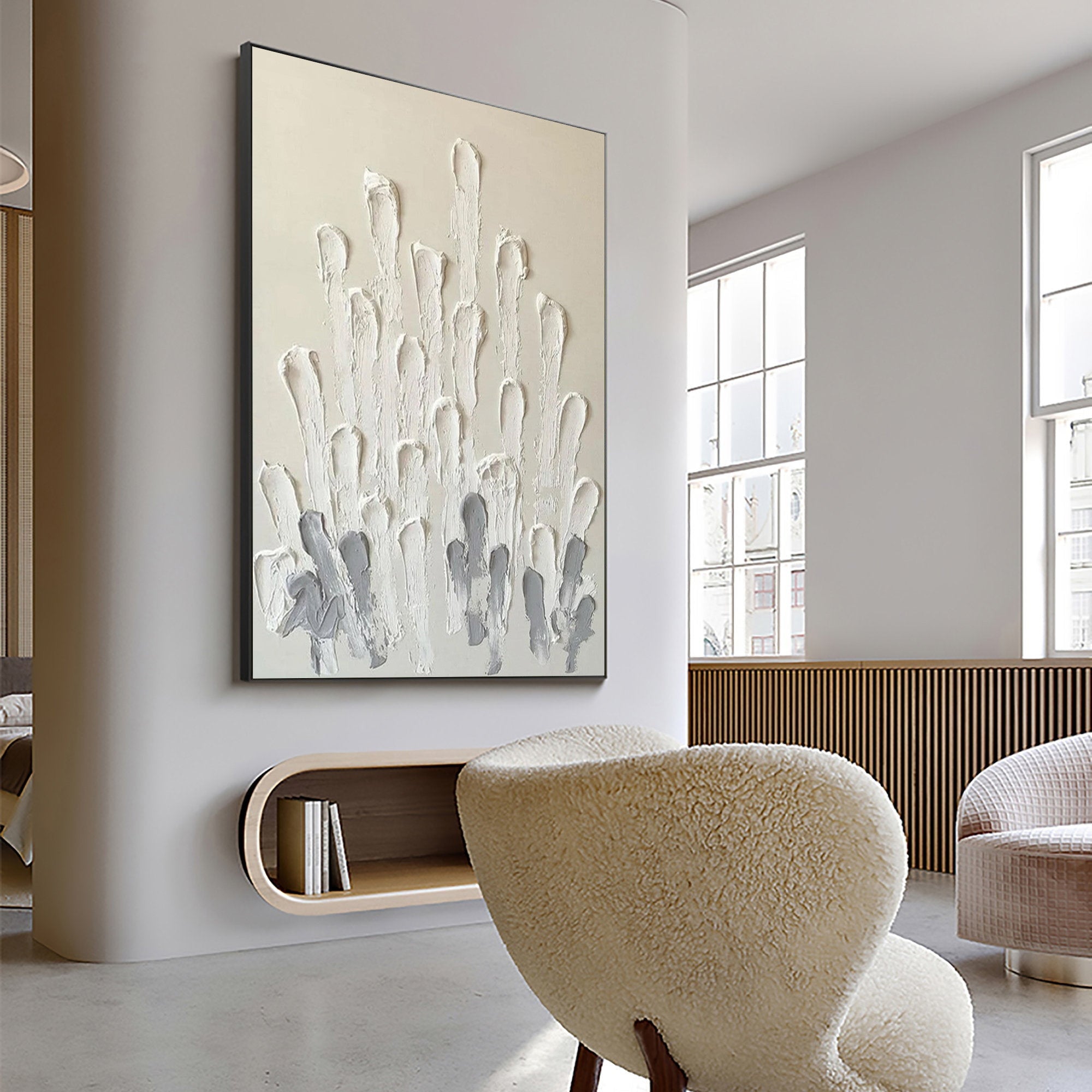 Abstract Textured Wall Art for Modern Living Room and Dining Area by Homeproglobal #SG167