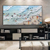 Horizontal Textured Beach Scene Wall Art for Coastal and Modern Living Rooms #SG189