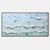 Horizontal Textured Ocean Waves Wall Art for Modern Coastal Interiors #SG187