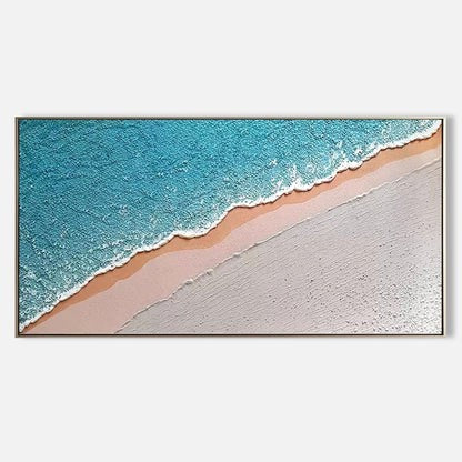 Ocean Waves Sunset Wall Art, Large Canvas for Living & Bedroom #TX074