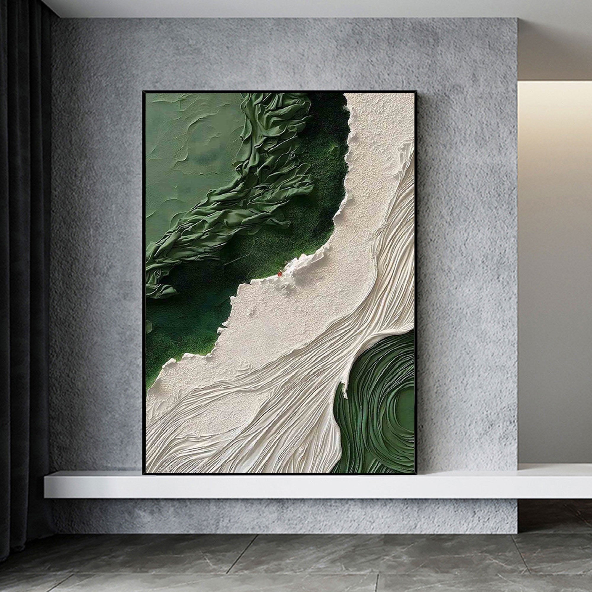 Homeproglobal Black and White Textured Abstract Wall Art for Living Room #SG045