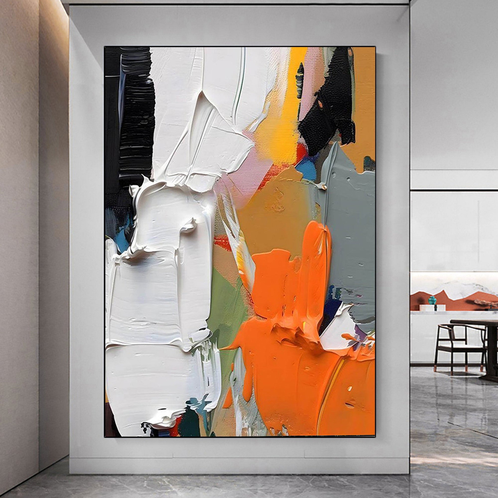 Colorful Textured Abstract Wall Art for Living Room and Dining Area #CA043