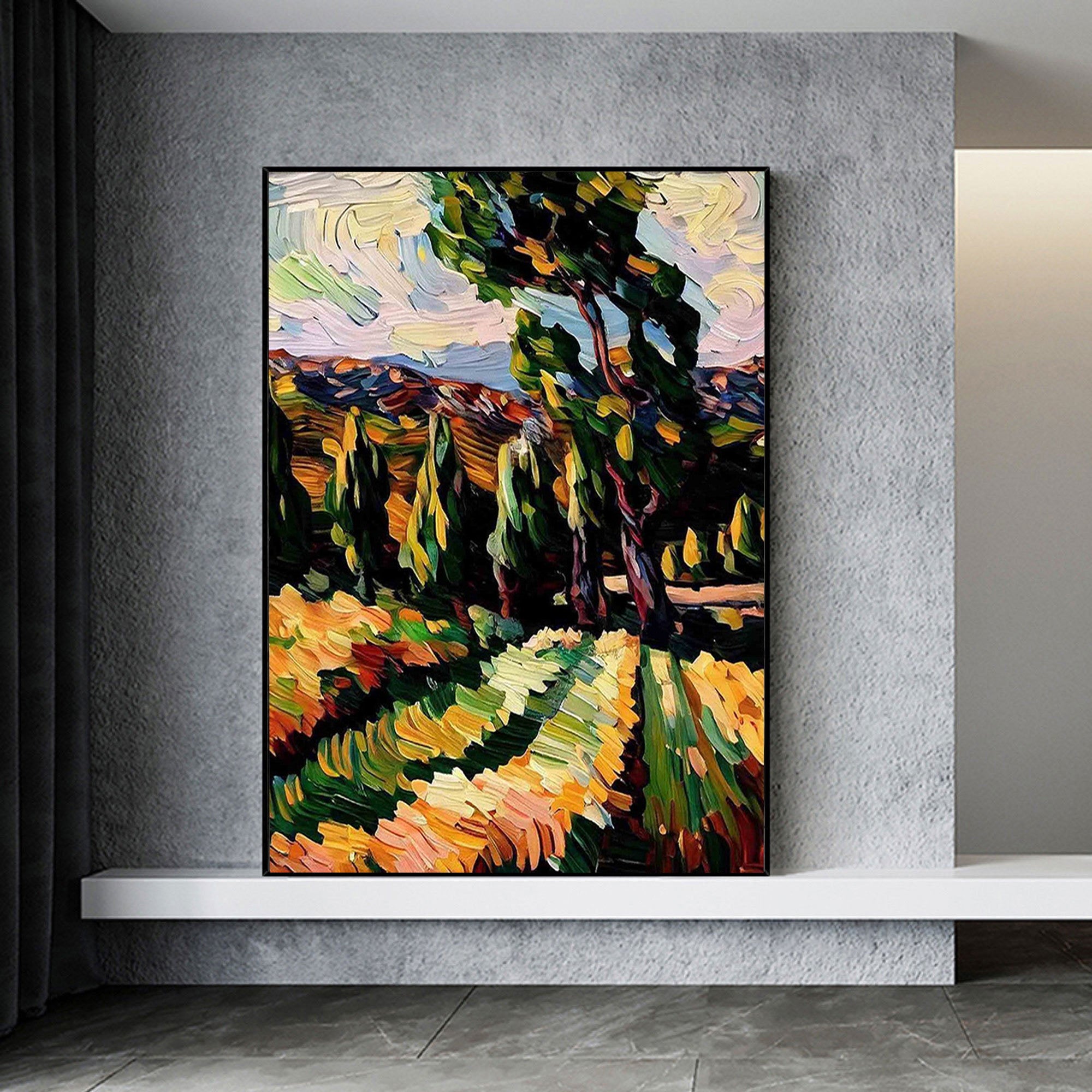 Textured Abstract Wall Art for Living Room or Dining Area – Large Canvas Wall Art #CA041