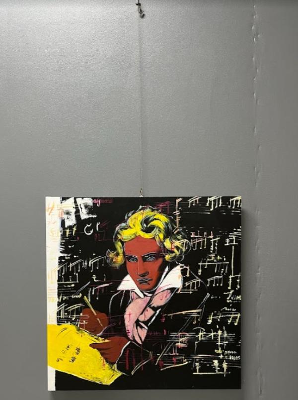 Beethoven Pop Art Portrait Oil Painting for Classic Home Decor #AW09