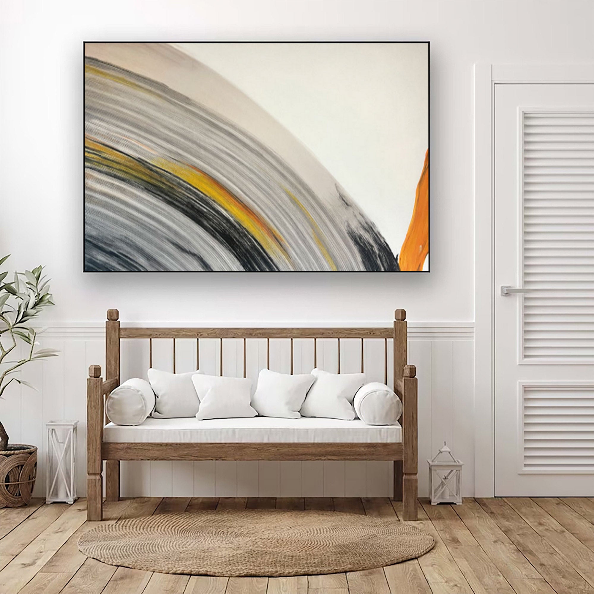 Homeproglobal Textured Black Wall Art with Stone-Like Effect for Modern Home Decor #SG068