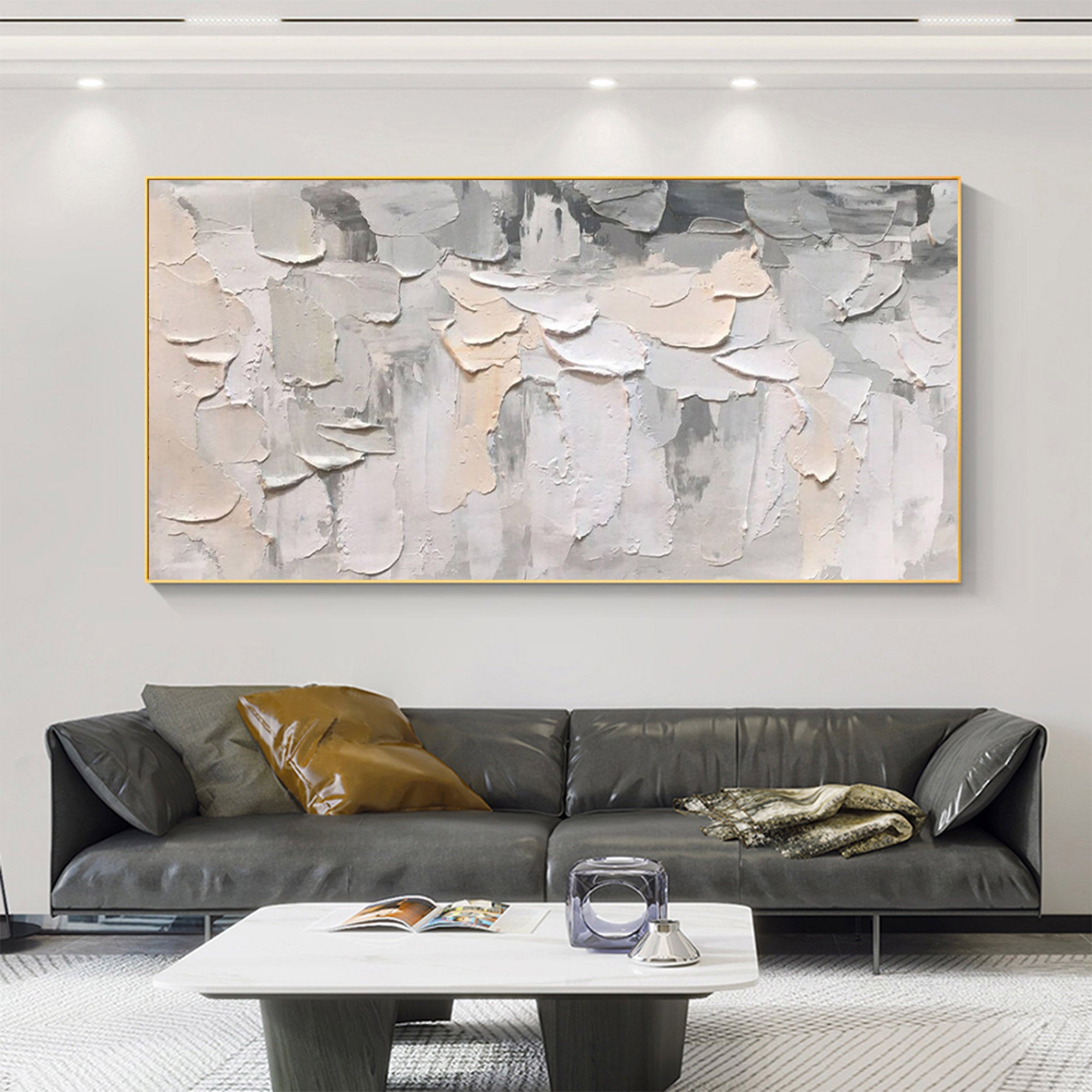 Neutral Textured Abstract Wall Art for Modern Living Room and Dining Spaces #SG170