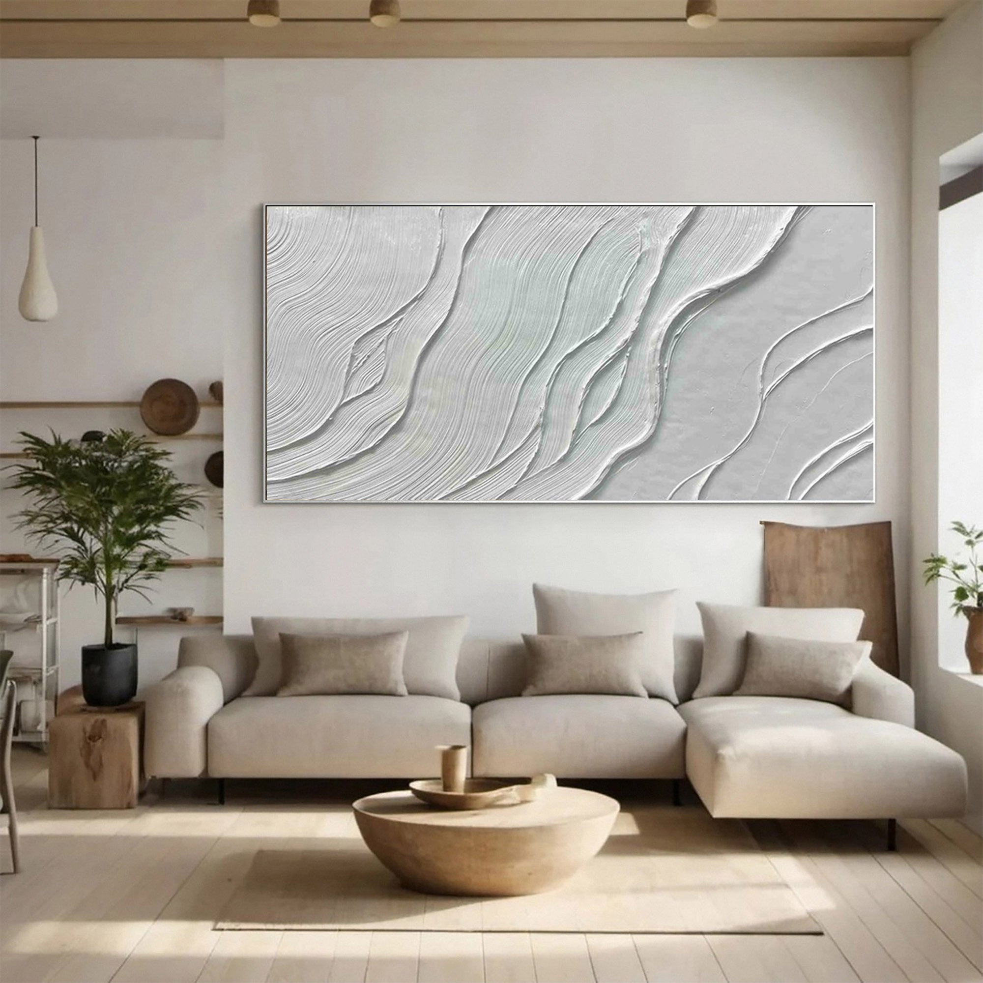 Flowing Minimalist Textured Abstract Wall Art for Contemporary Interiors #SG195