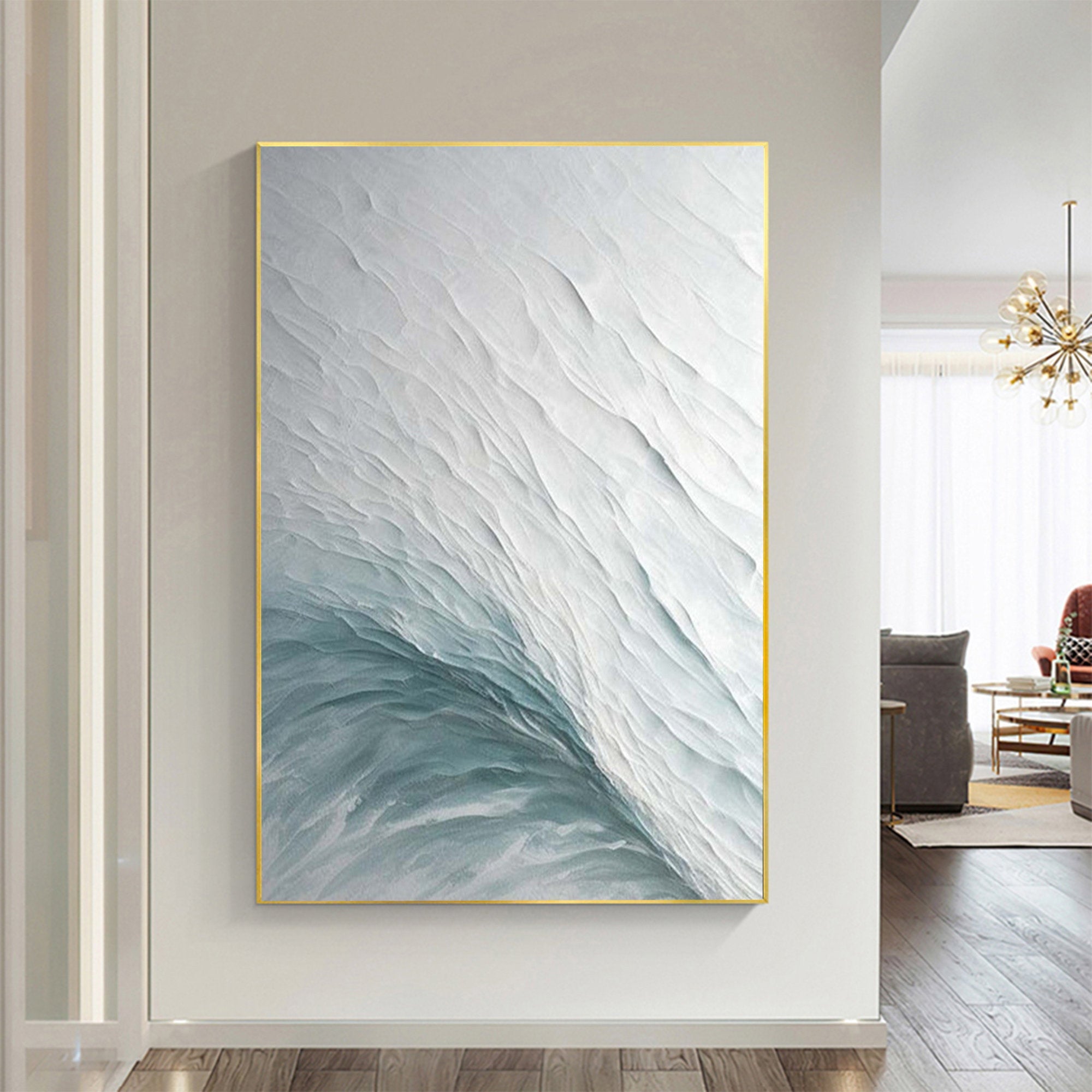 Textured Abstract Wave Wall Art for Modern Dining Room and Living Room #SG233