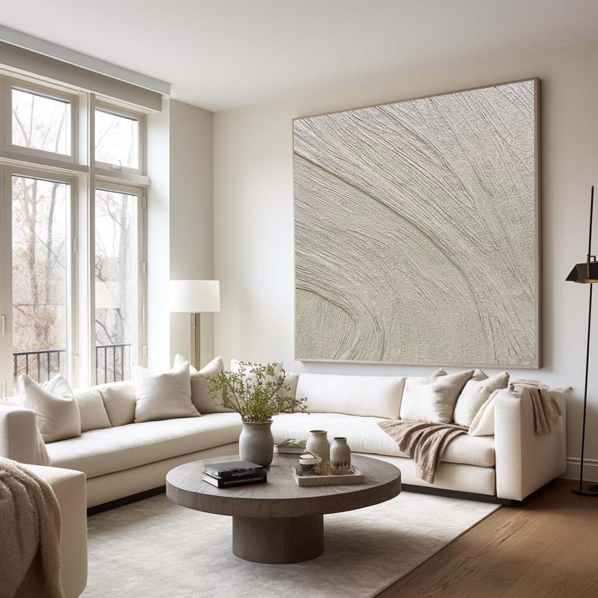 Homeproglobal Textured Plaster Art Wall Painting for Modern Living Room and Bedroom #SG035