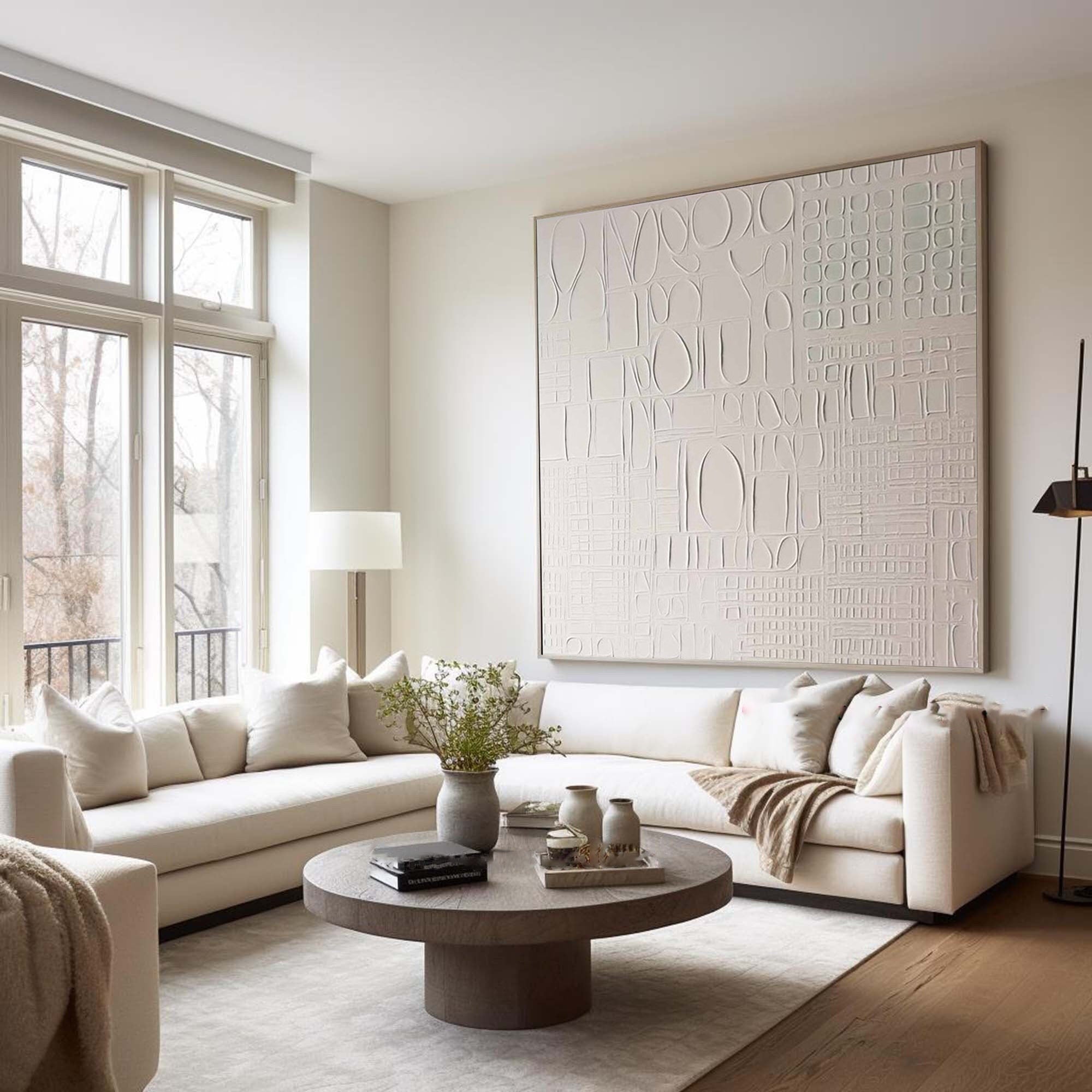 Minimalist Textured Geometric Wall Art for Contemporary Living and Dining Spaces #SG246