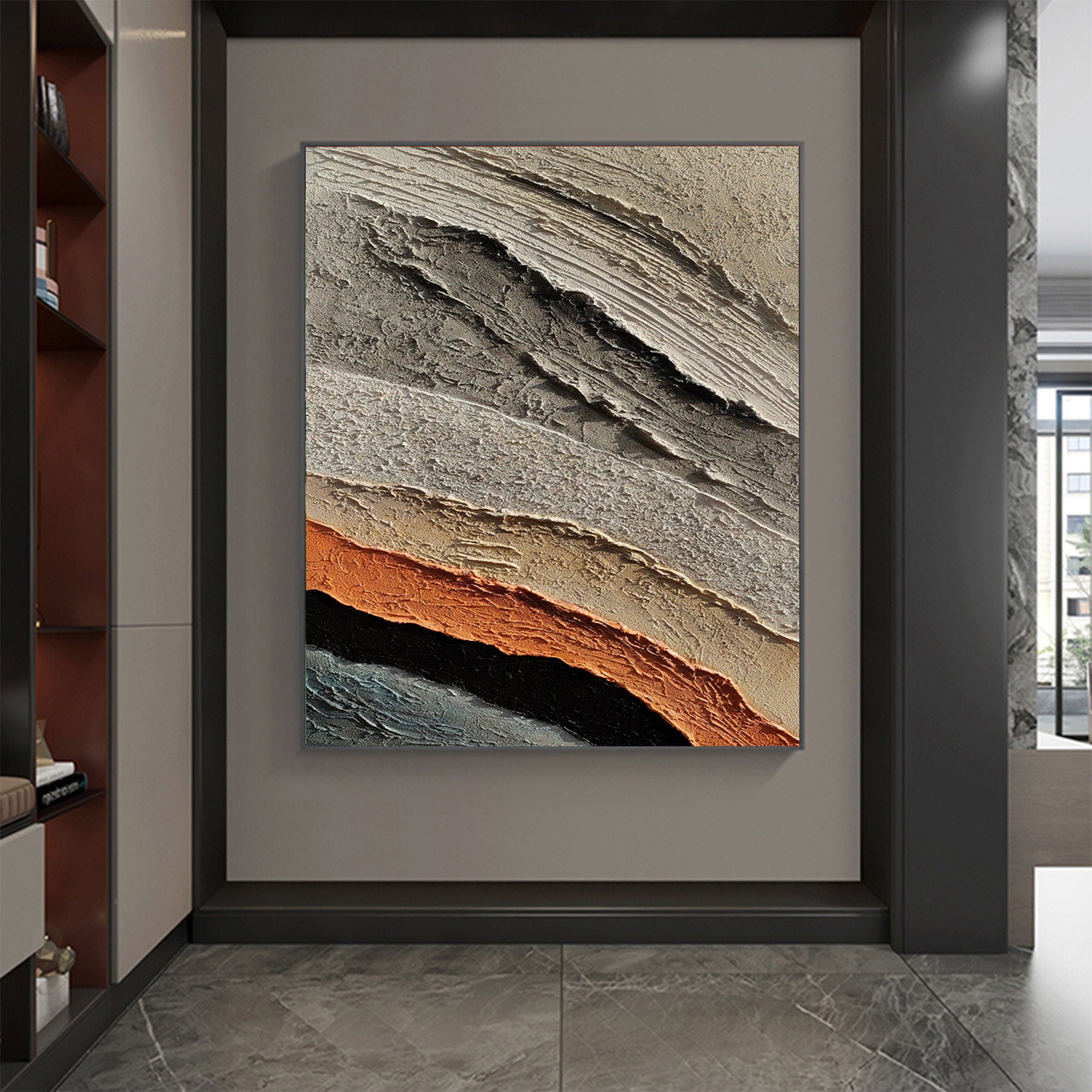 Homeproglobal Textured Abstract Artwork with Rich Color for Contemporary Living Room #SG057