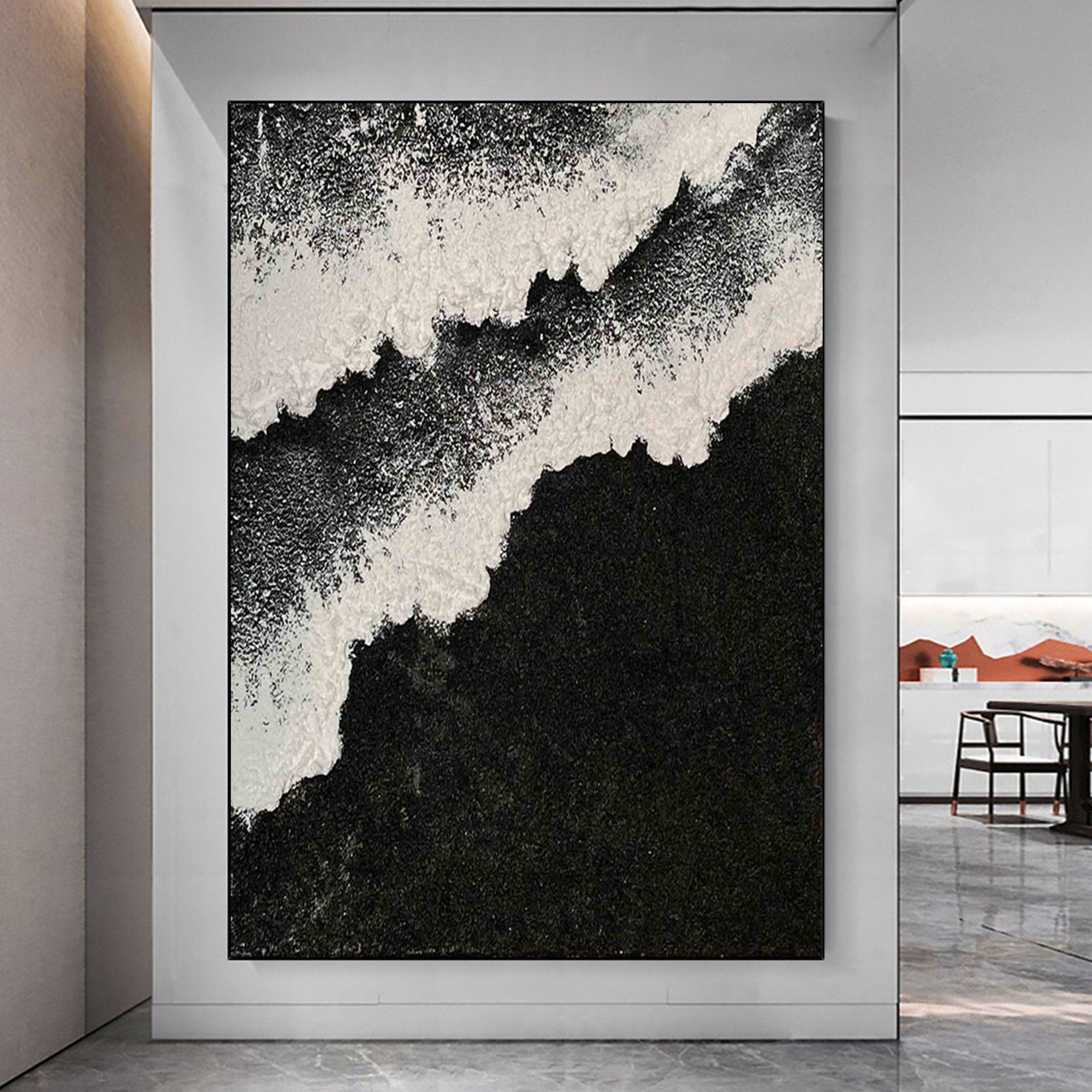 Black and White Texture Wall Art for Living Room and Bedroom by Homeproglobal #SG084