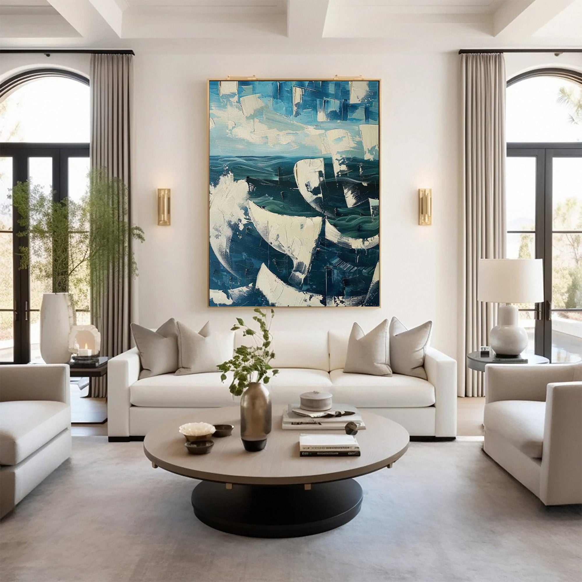 Abstract Textured Canvas Wall Art for Contemporary Living Room and Bedroom Decor #SG283