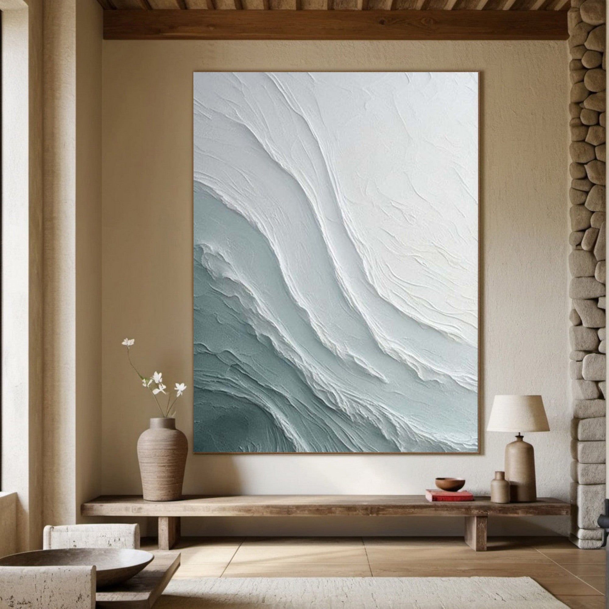 Textured Abstract Wave Wall Art for Modern Dining Room and Living Room #SG234