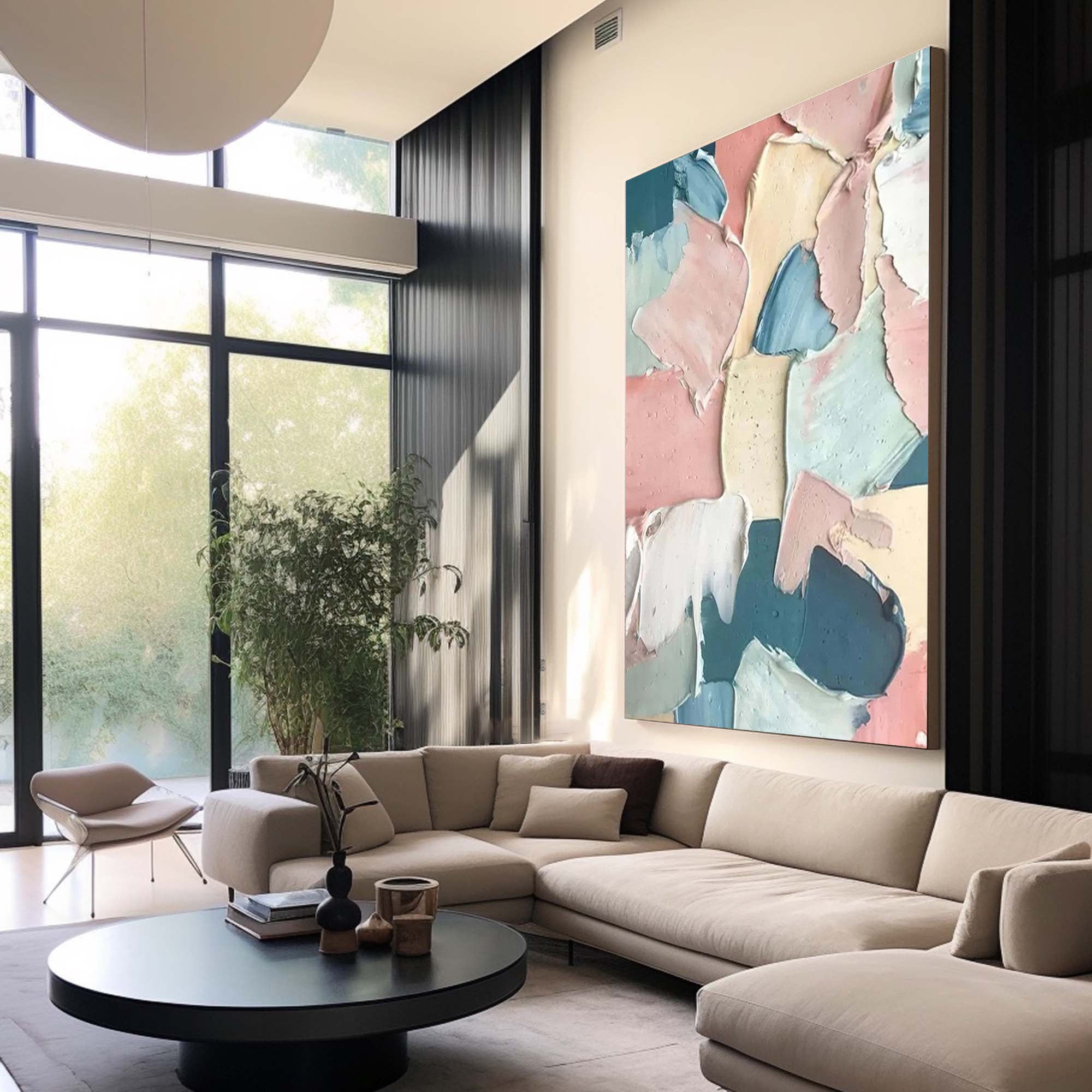 Pastel Abstract Textured Wall Art for Modern Living Spaces #SG217