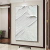 Homeproglobal White Textured Wall Art for Contemporary Home Decor and Modern Living Room #SG041