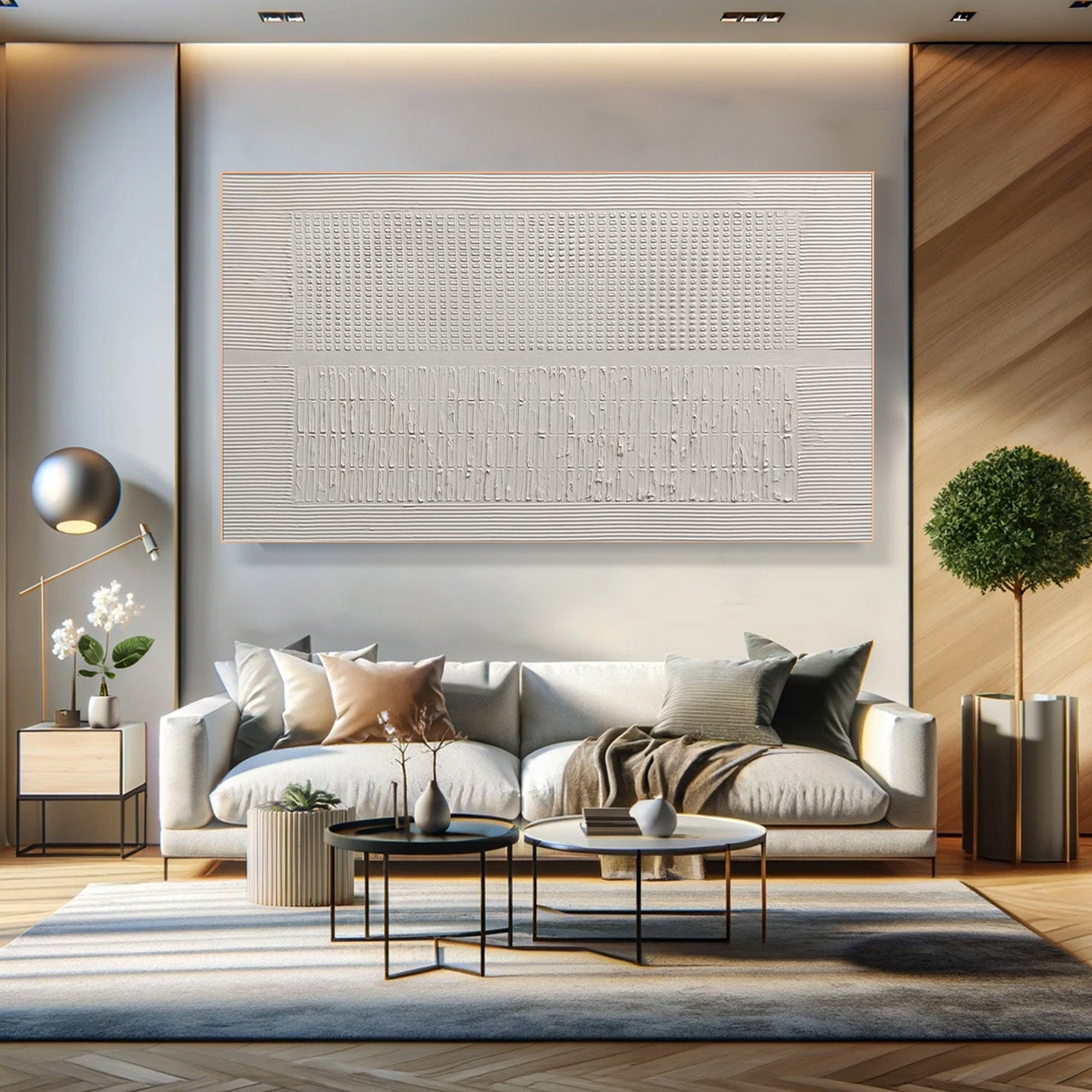 Large Horizontal Textured Wall Art for Modern Living Room and Bedroom Decor #SG055