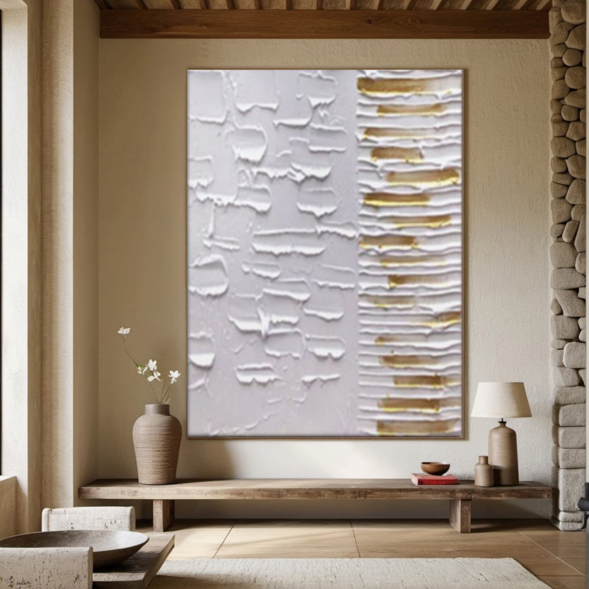 Homeproglobal Textured Abstract Wall Art for Contemporary Home Decor #SG072