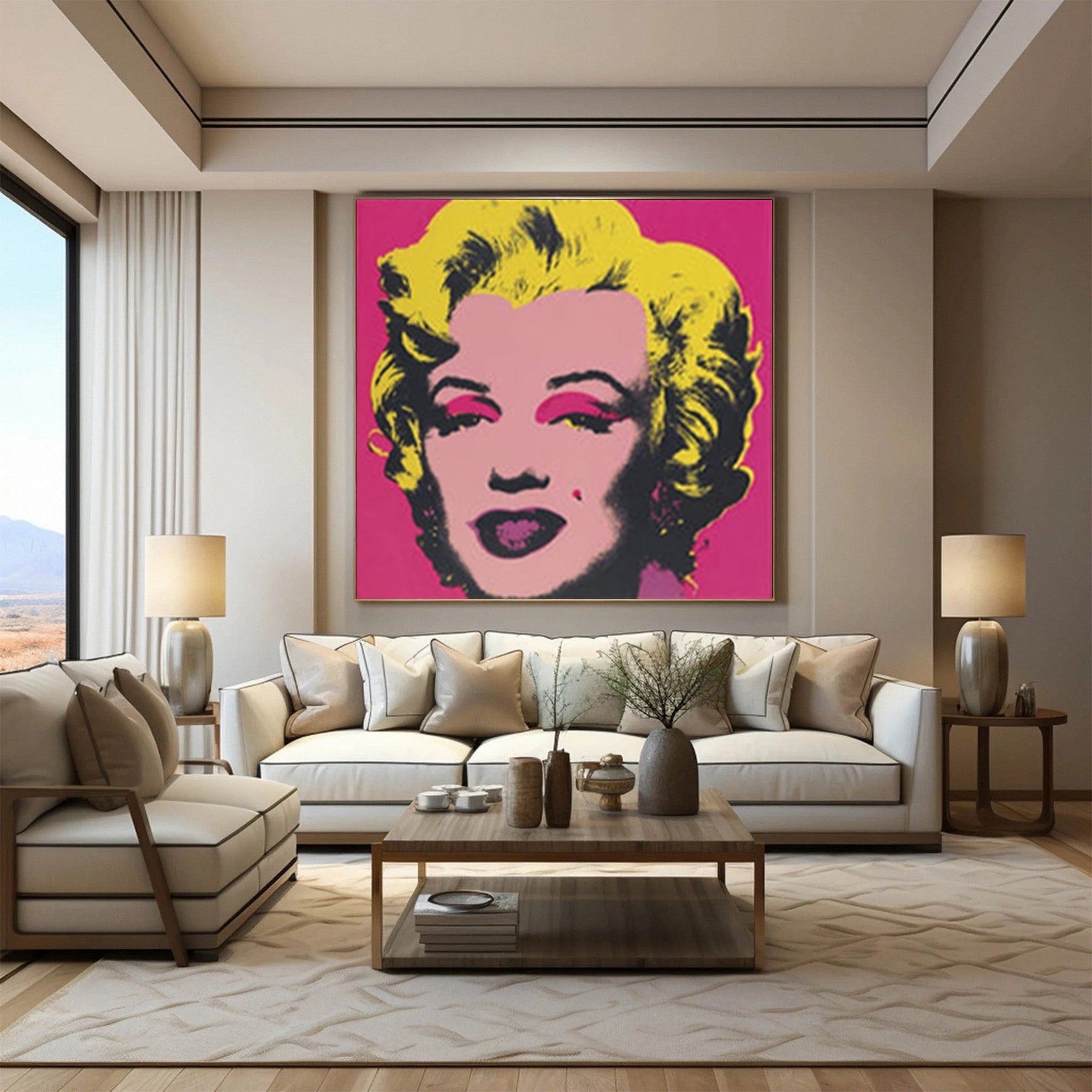 Marilyn Monroe Hand Painted Art Portrait for Vibrant Home Decor #AW13