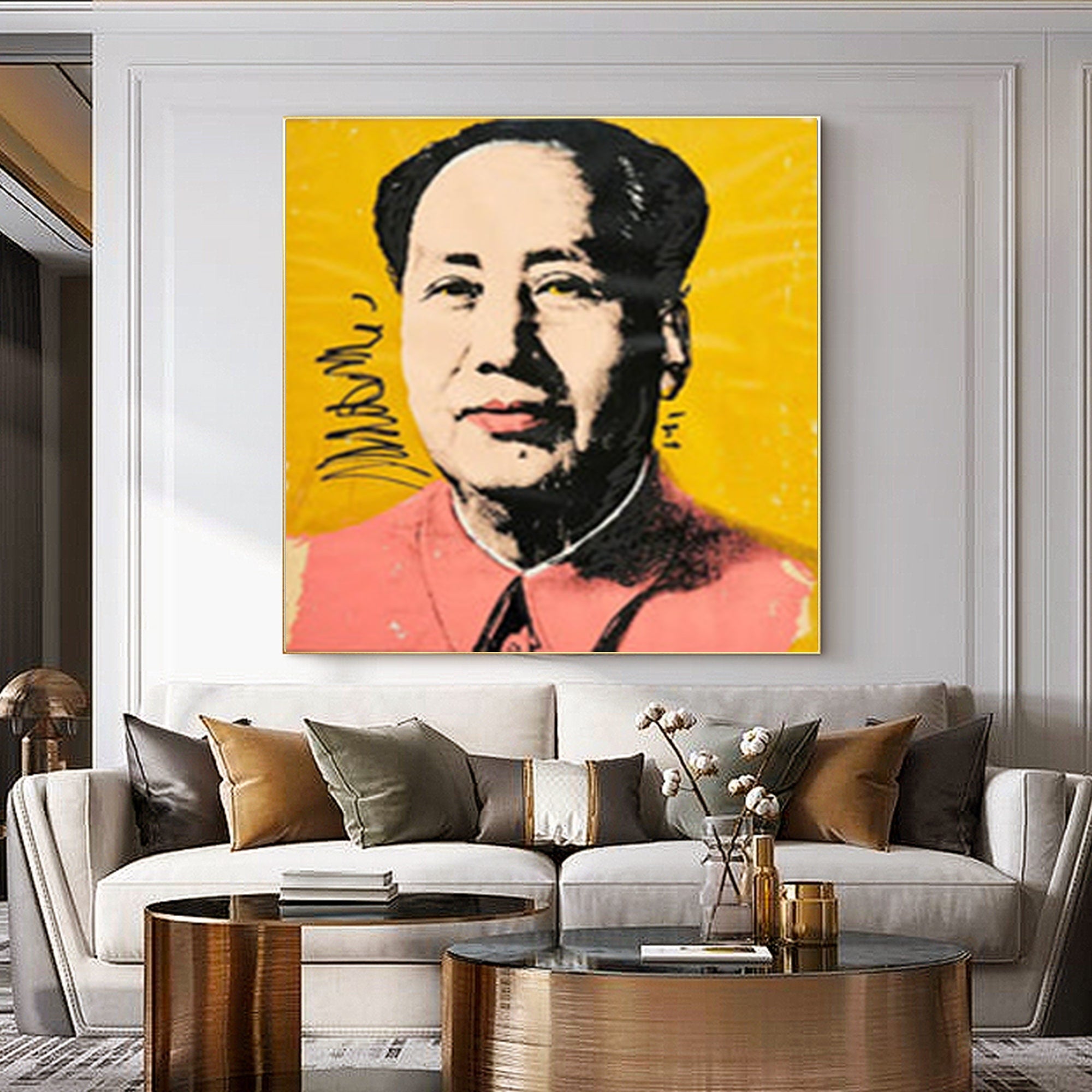 Mao Zedong Pop Art Portrait Painting for Bold Modern Decor #AW12
