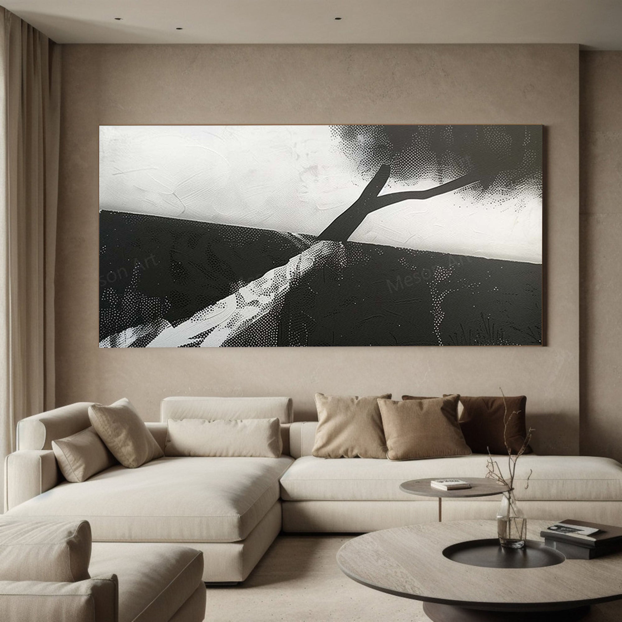 Homeproglobal Contemporary Minimalist Art| Black and White Art #HCM102