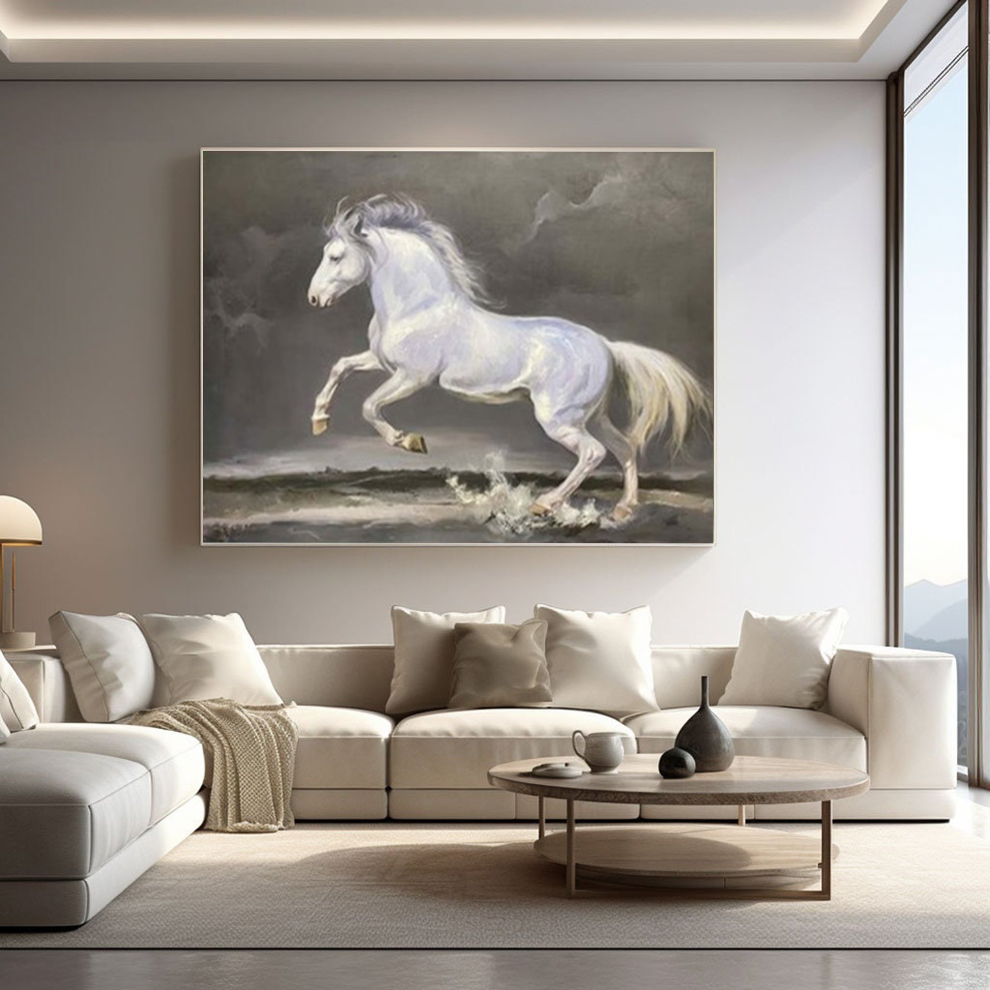 Homeproglobal Landscape Painting  Horse Art & Hyperrealism Ar #HLP1011