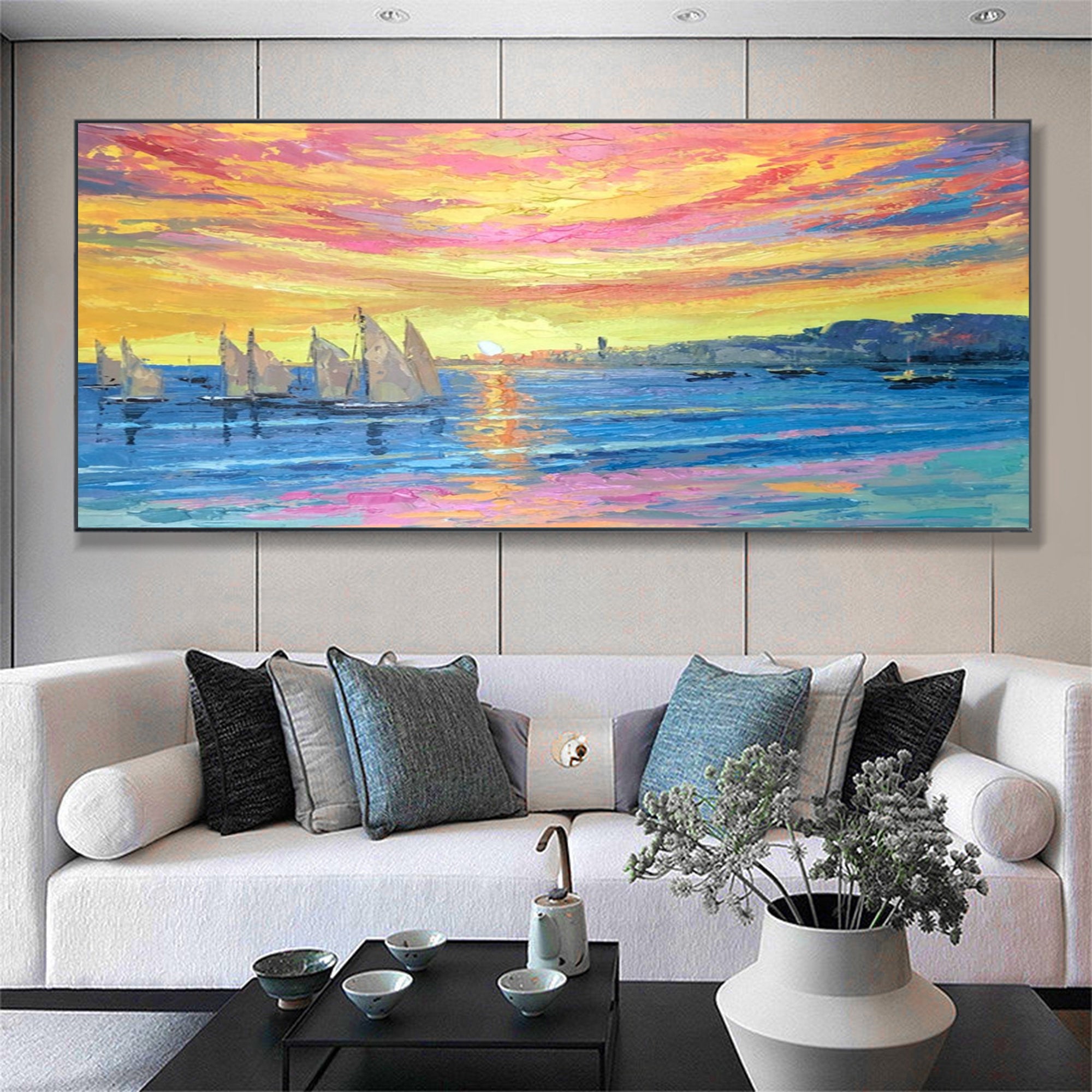 Homeproglobal Hyperrealism Wall Art | Ocean  Coastal Oil Painting#HLP1026