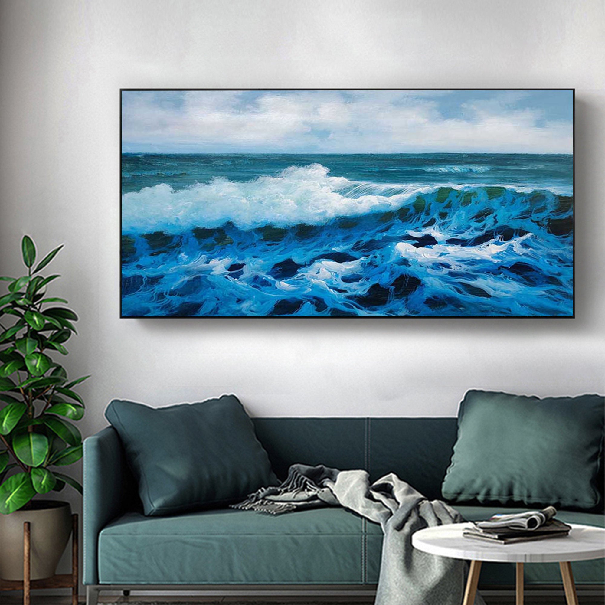 Homeproglobal Hyperrealism Wall Art | Ocean  Coastal Oil Painting#HLP001