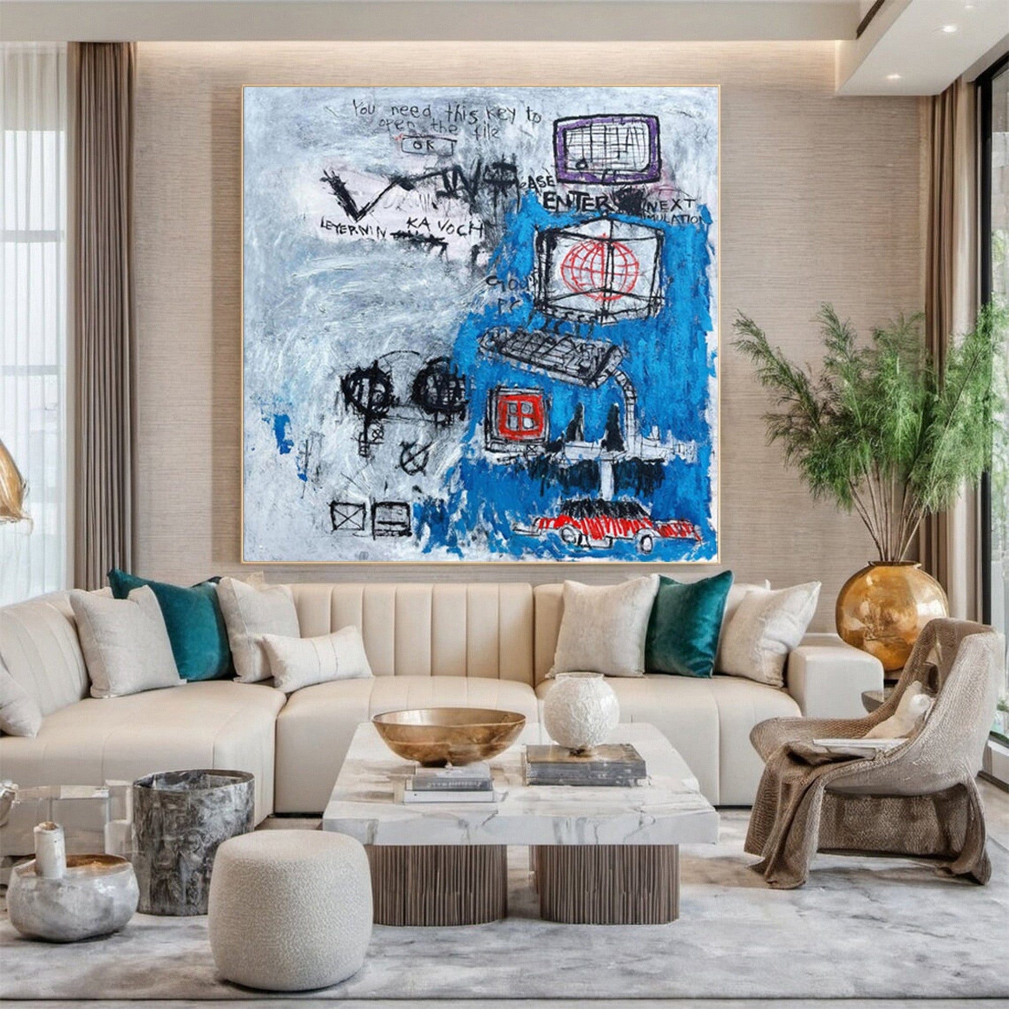 Modern Graffiti Abstract Hand Painted Art for Creative Home Decor #GA032