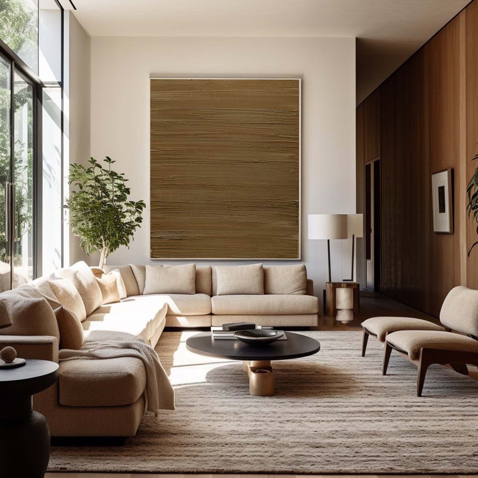 WabiSabi Textured Brown Abstract Painting for Modern Interiors #TX223