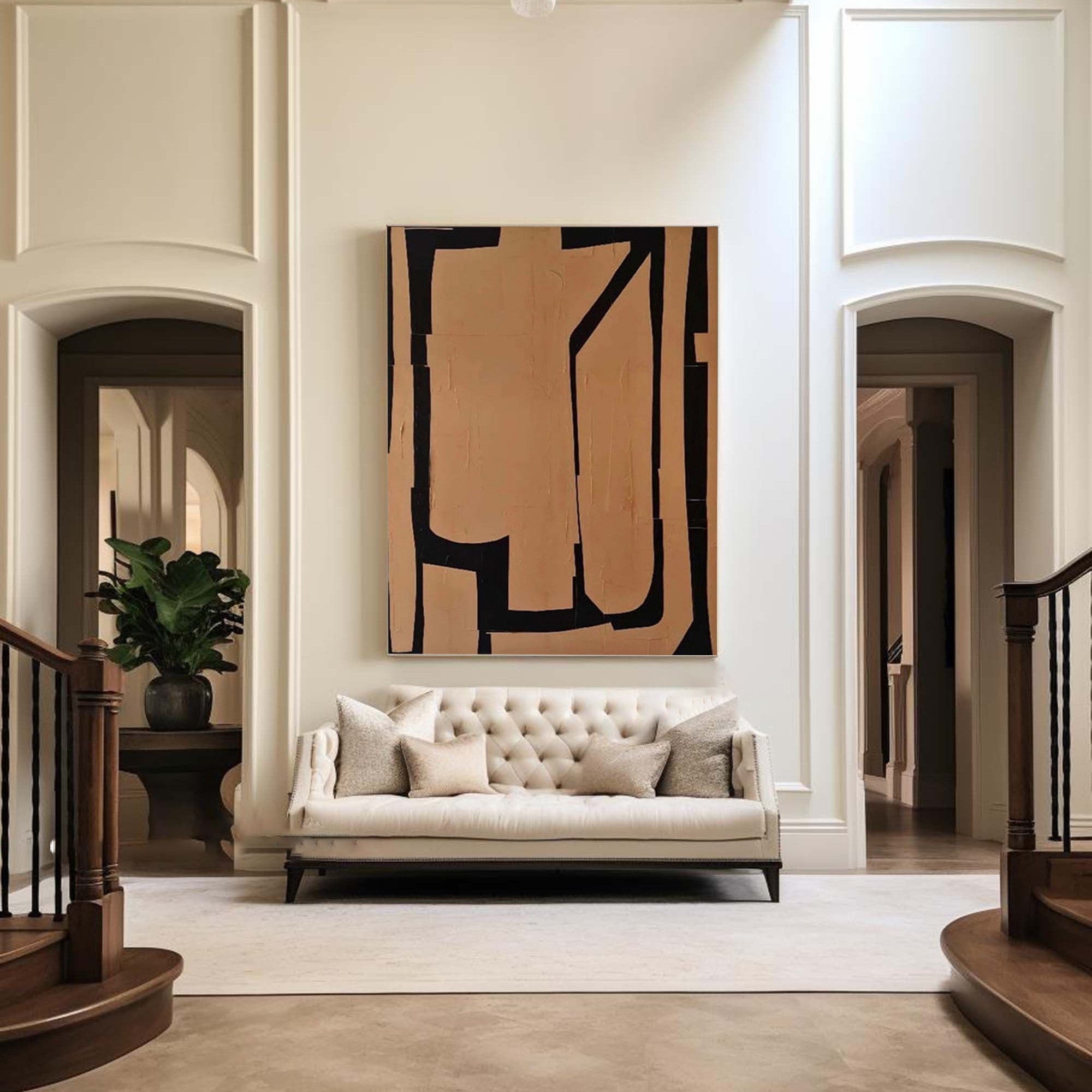 Wabi Sabi Wall Art Abstract Textured Canvas for Modern Home Decor #TX225