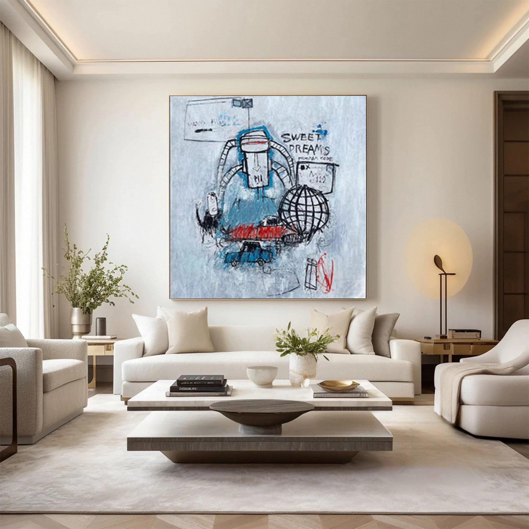 Abstract Graffiti Hand Painted Art for Contemporary Home Decor #GA031