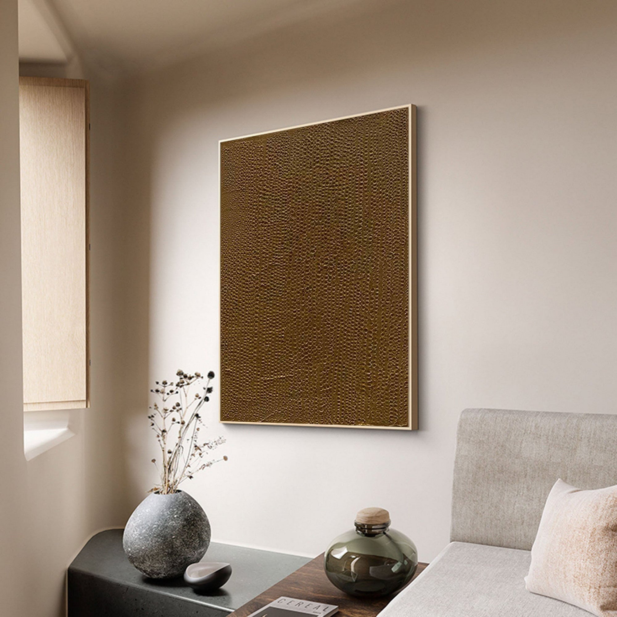 Wabi Sabi Wall Art Textured Abstract Painting for Modern Living Room #TX222