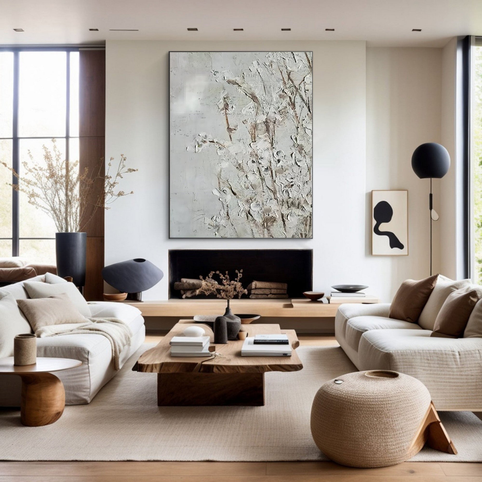 Wabi Sabi Inspired Textured Abstract Wall Art for Modern Living Room Decor #TX061