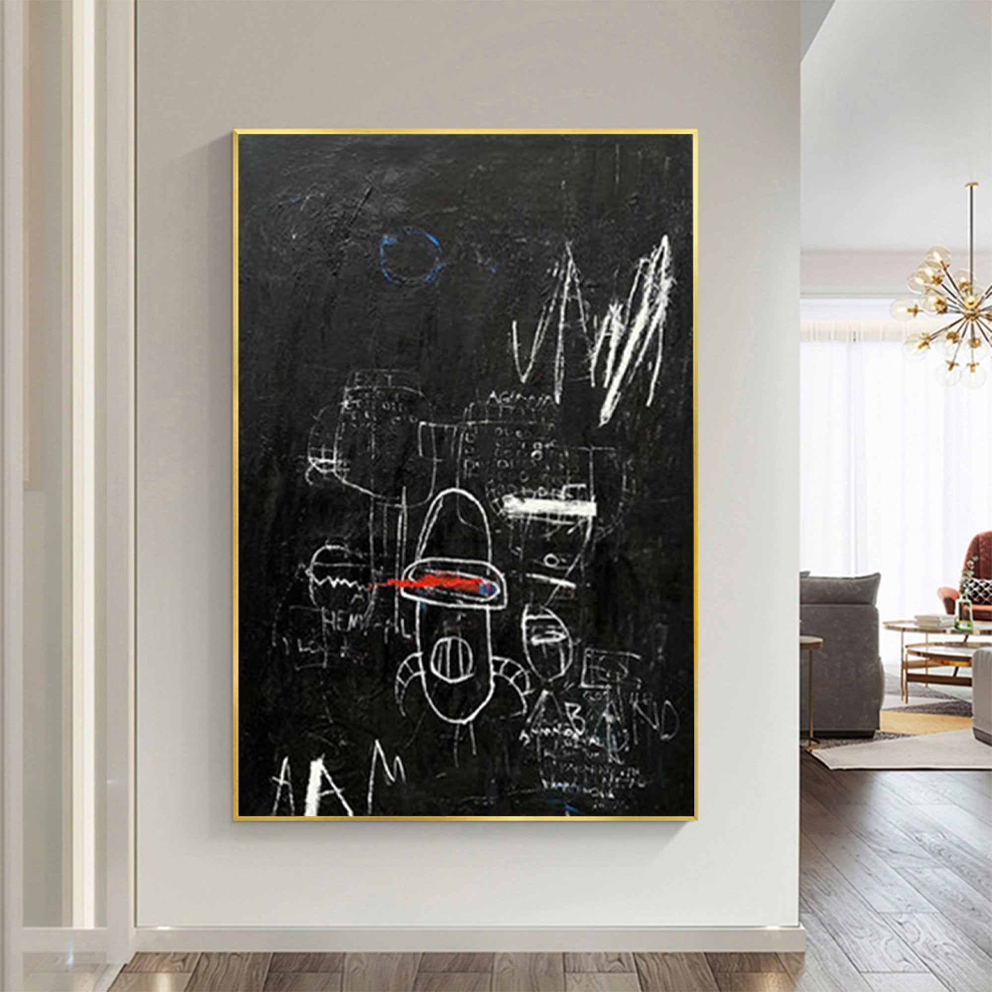 Black and White Abstract Wall Art for Modern Interiors #GA035