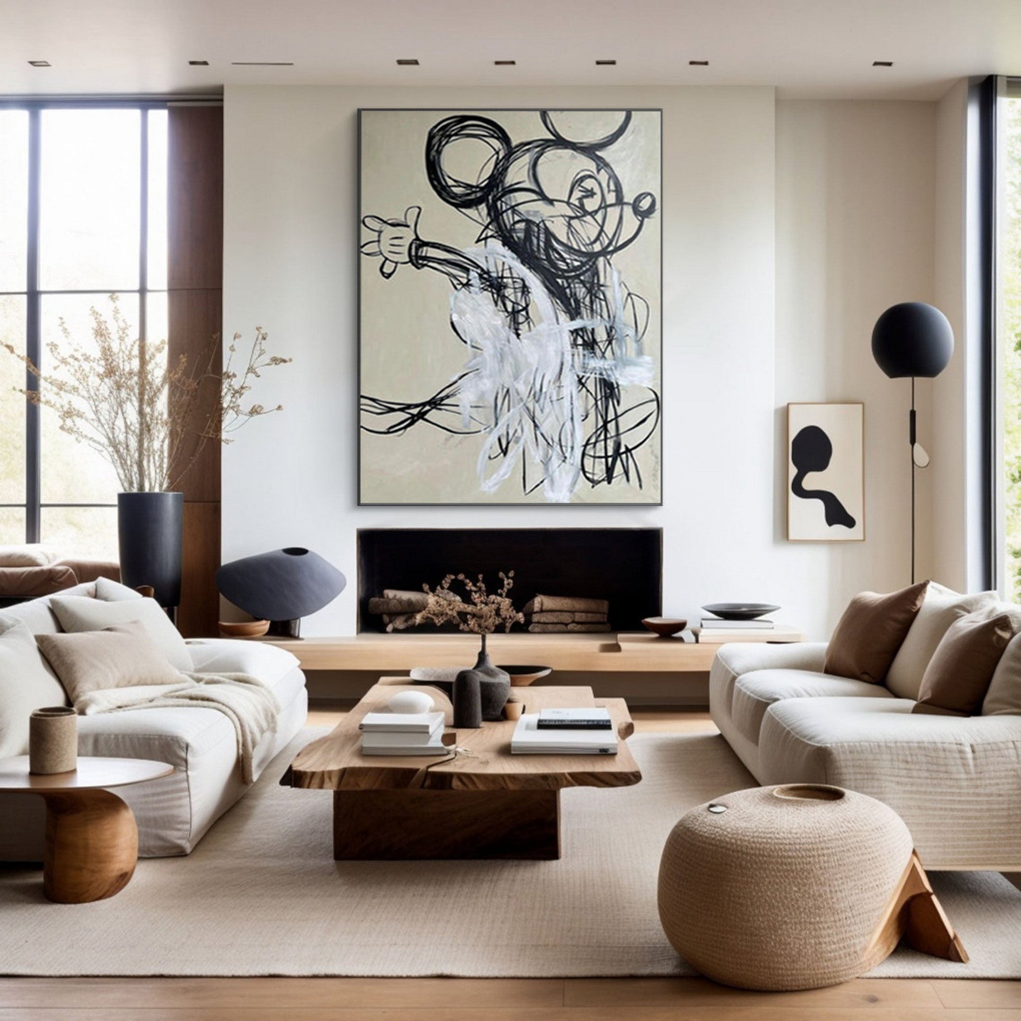 Abstract Black and White Artwork for Modern Wall Decor #GA042