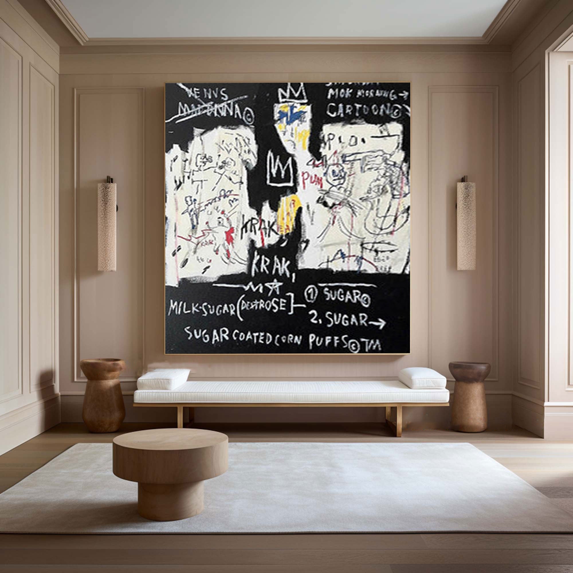 Abstract Expressionist Framed Wall Art for Living Room Decor #BS003