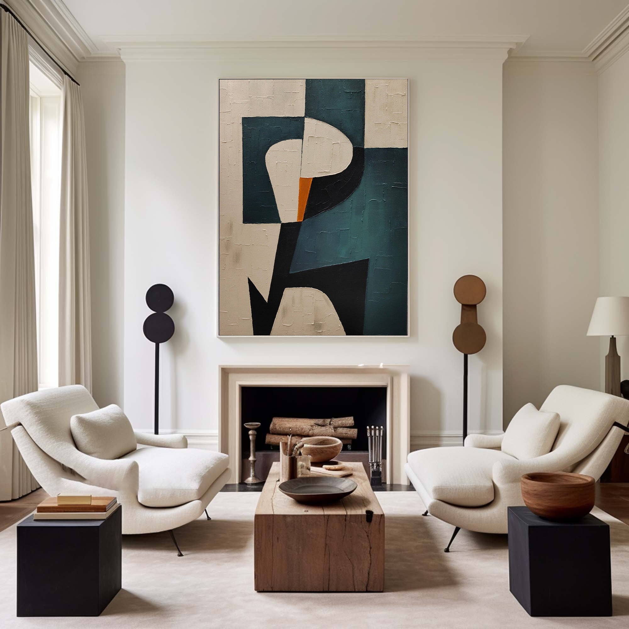 Wabi Sabi Abstract Textured Wall Art for Modern Living Room and Dining Area #TX294