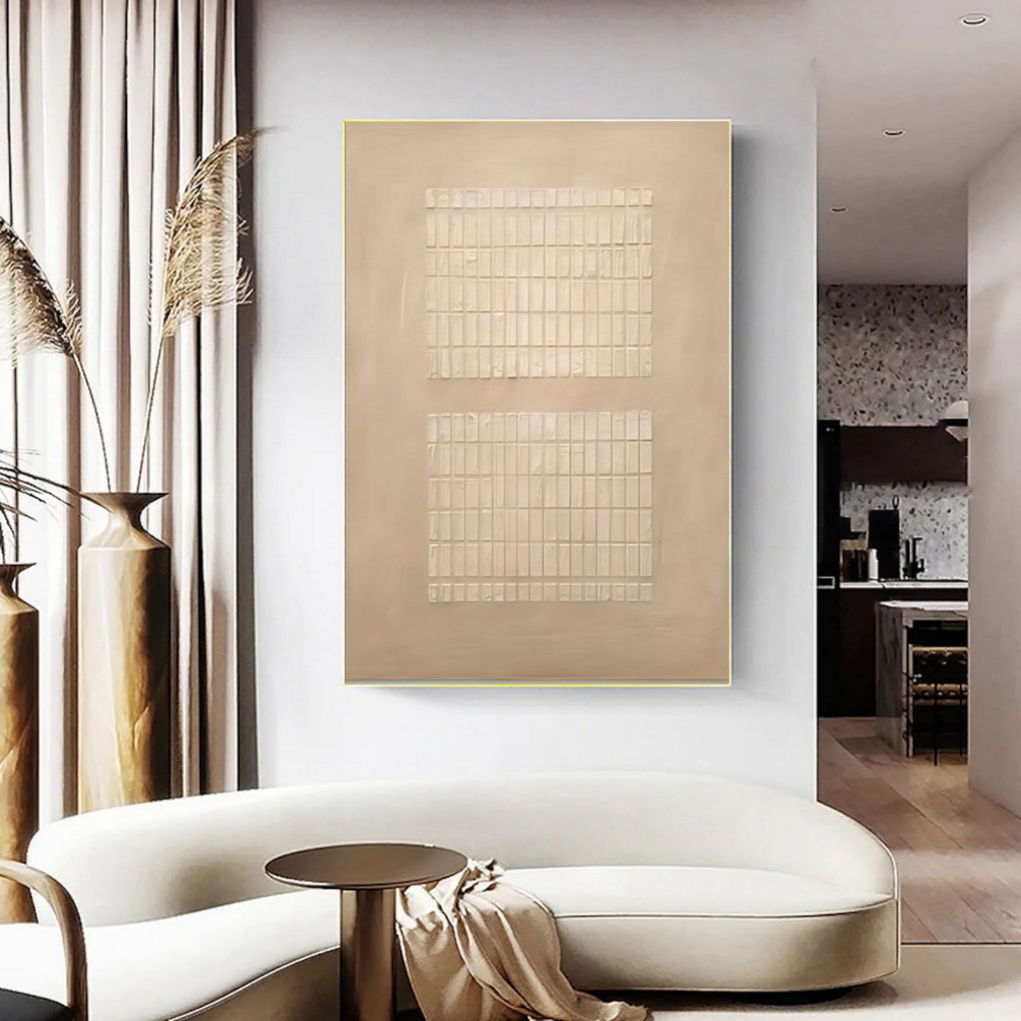 Wabi Sabi Inspired Textured Abstract Wall Art for Modern Living Room and Bedroom Decor #TX036