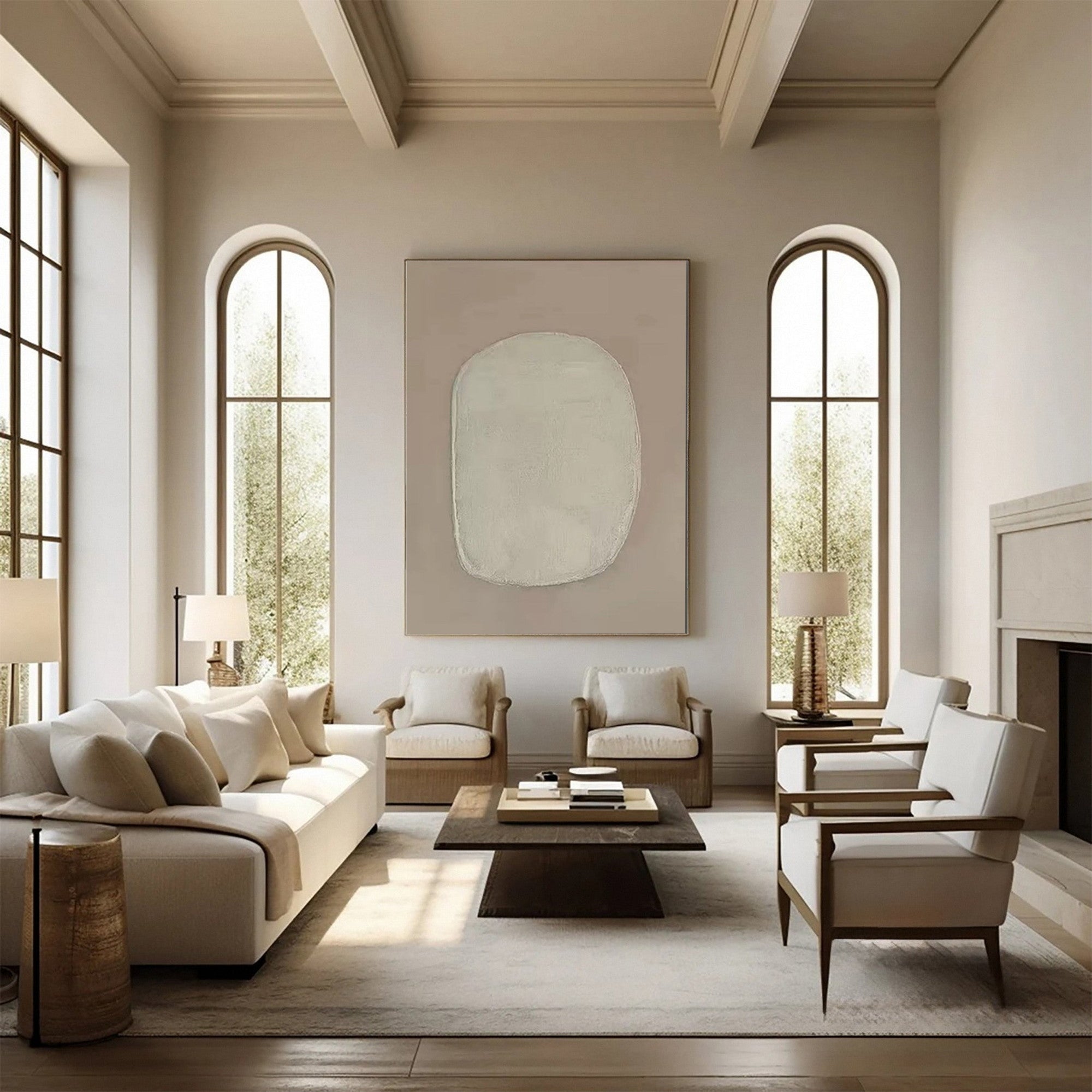 WabiSabi Wall Art Minimalist Beige Texture Artwork Perfect for Modern Home Decor#TX159